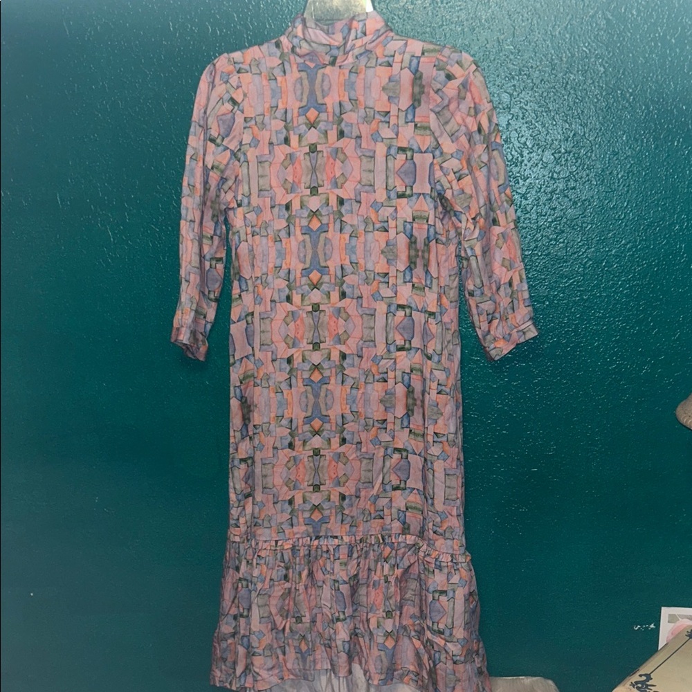BROOKE WRIGHT Geometric Pink Dress
